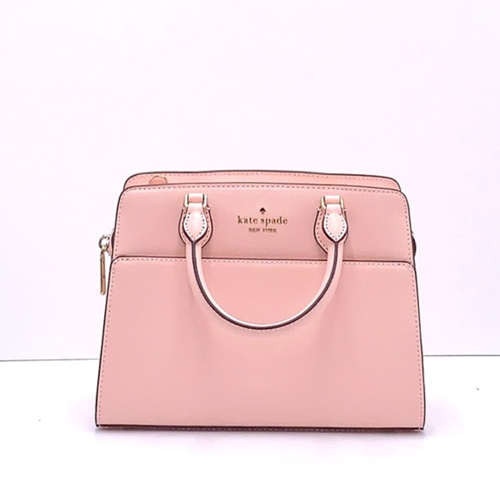 Madison Saffiano Leather Small Satchel Conch Pink COLOR - Picture 2 of 13